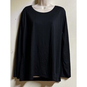 Be Inspired Black Long Sleeve Women's Size 2X Athletic Shirt Crew Neck